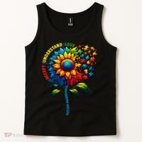 Autism Awareness Sunflower Autism Sunflower Tank Top thumb 2