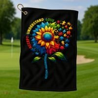 Autism Awareness Sunflower Autism Sunflower Golf Towel thumb 1