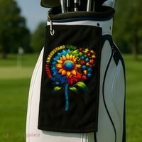 Autism Awareness Sunflower Autism Sunflower Golf Towel thumb 2