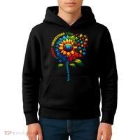 Autism Awareness Sunflower Autism Sunflower Kids Hoodie thumb 4