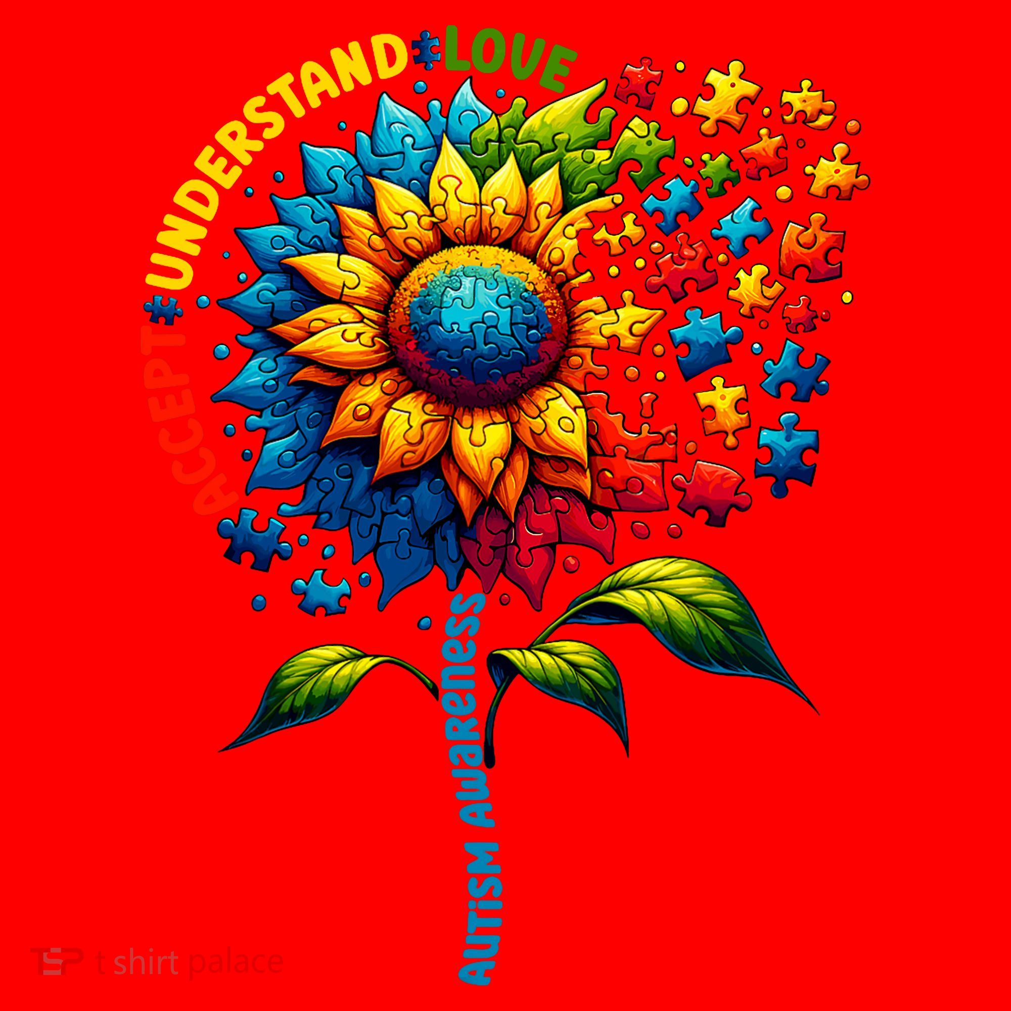Autism Awareness Sunflower Autism Sunflower Santa Hat