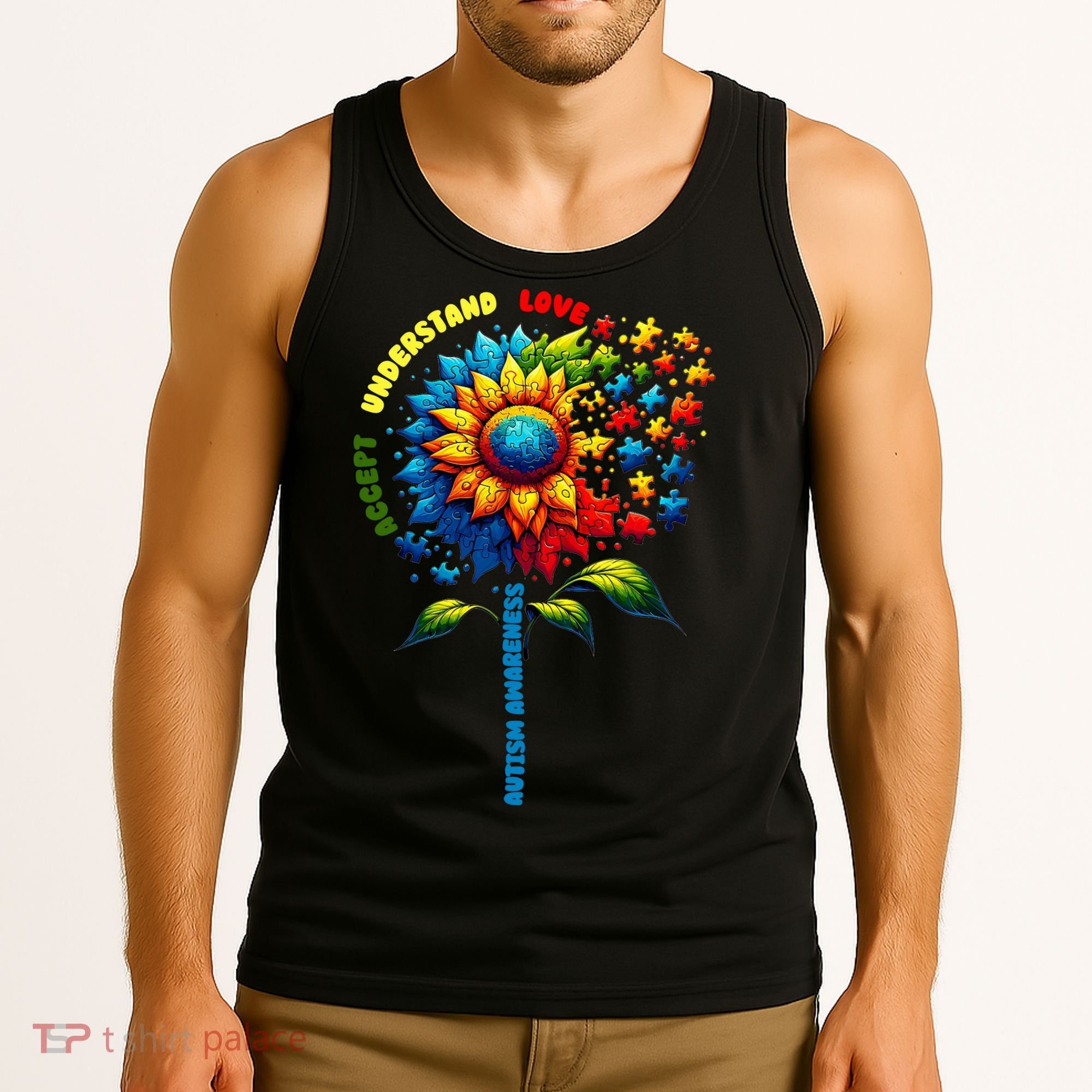 Autism Awareness Sunflower Quotes Tank Top