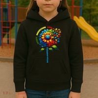 Autism Awareness Sunflower Quotes Kids Hoodie thumb 3