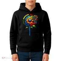 Autism Awareness Sunflower Quotes Kids Hoodie thumb 4