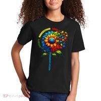 Autism Awareness Sunflower Quotes Kids T-Shirt thumb 2