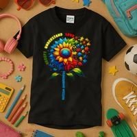 Autism Awareness Sunflower Quotes Kids T-Shirt thumb 3