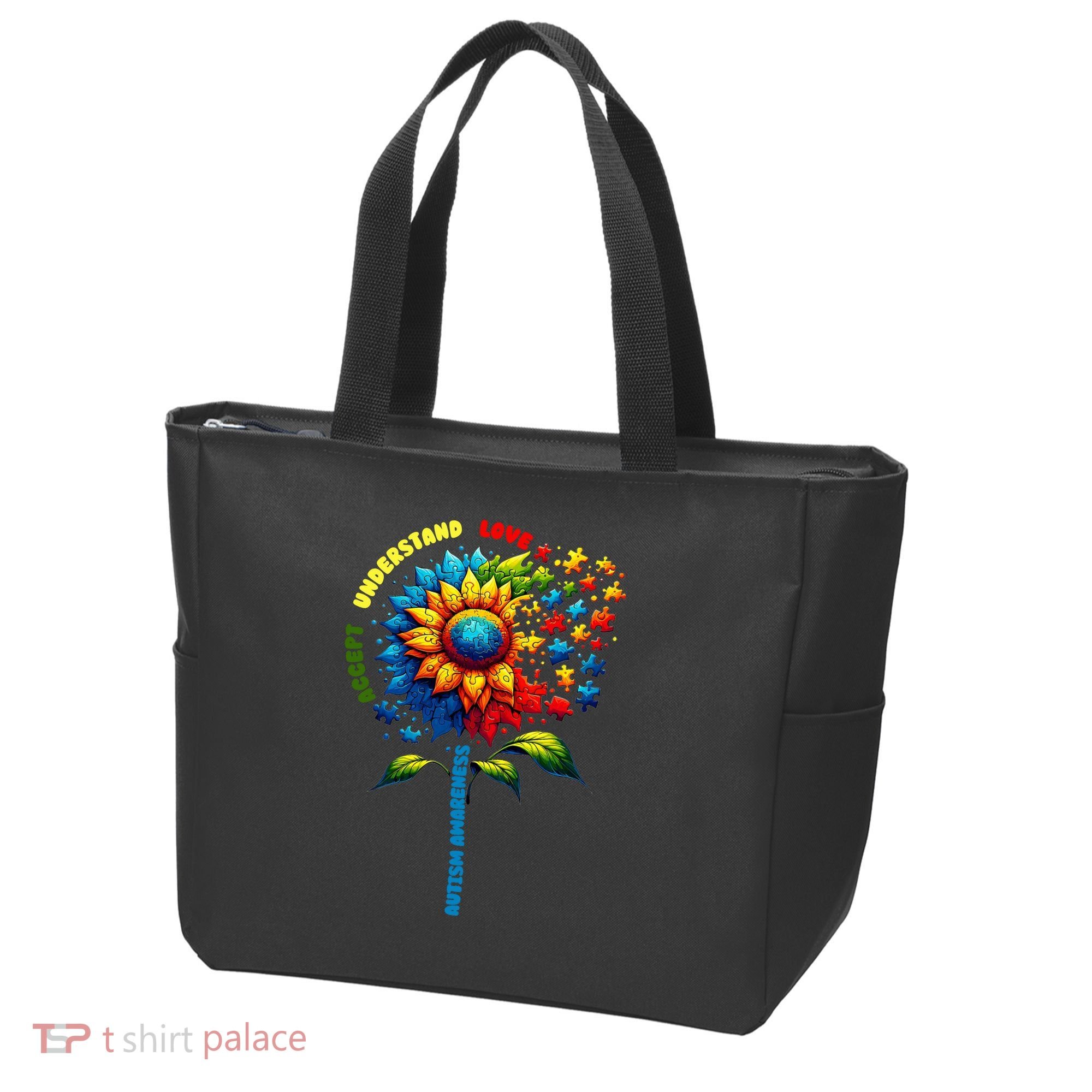 Autism Awareness Sunflower Quotes Tote Bag