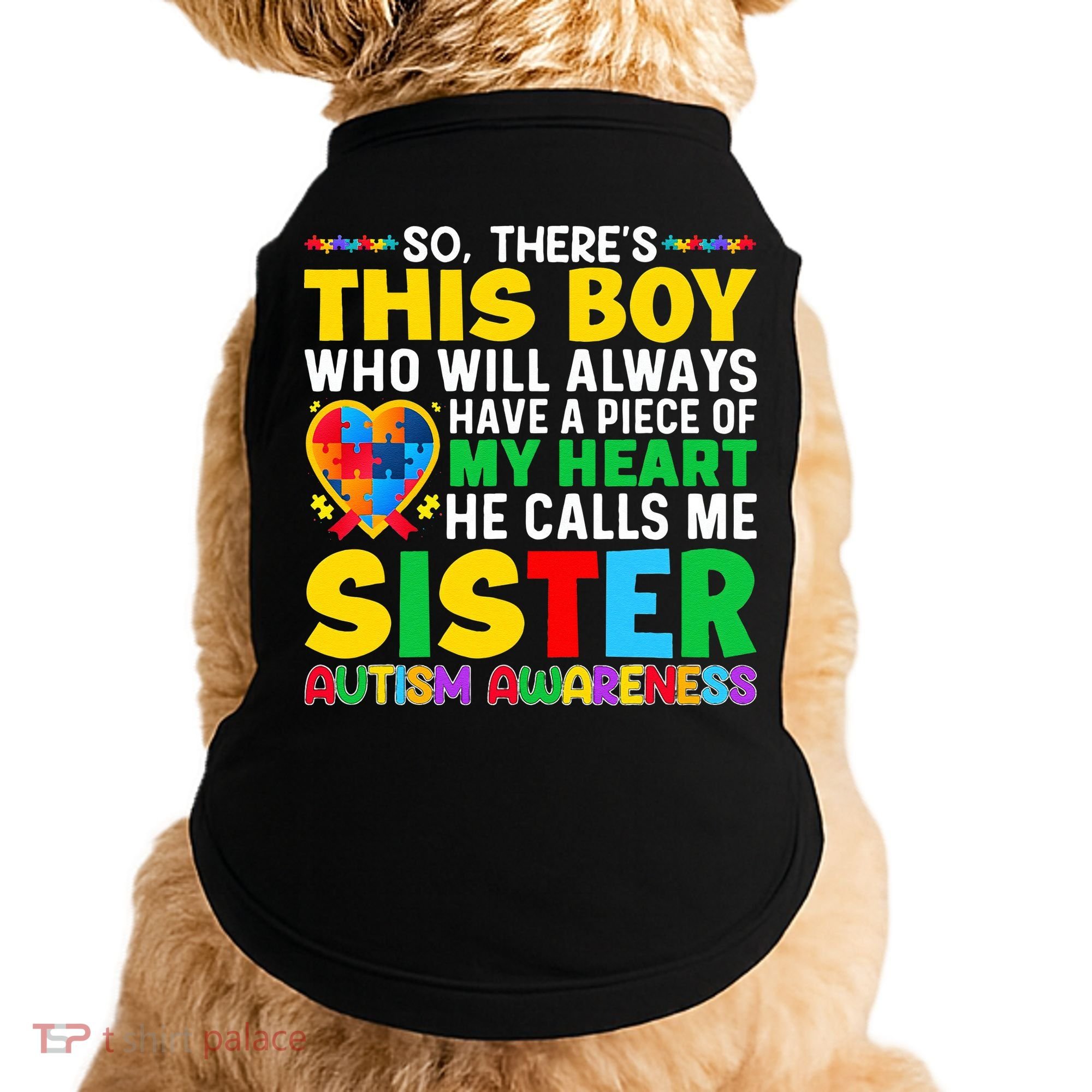 Autism Awareness Support Autistic Brother By Sister Doggie Tank
