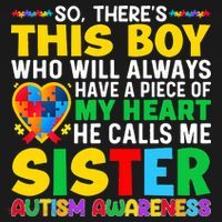 Autism Awareness Support Autistic Brother By Sister USA-Made Doggie Bandana thumb 2