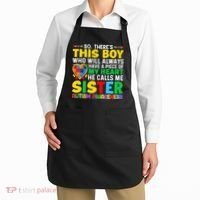Autism Awareness Support Autistic Brother By Sister Apron thumb 2