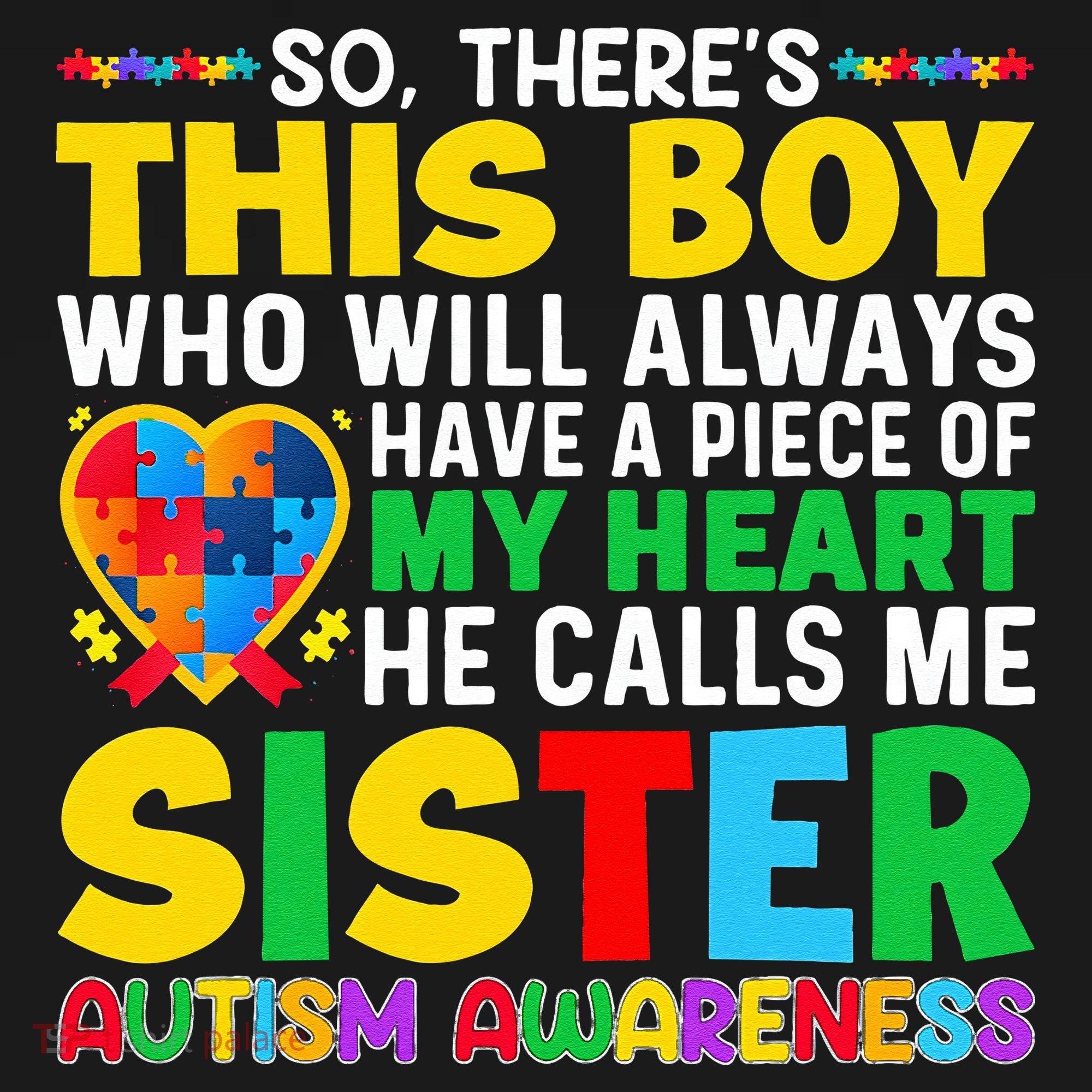 Autism Awareness Support Autistic Brother By Sister Apron