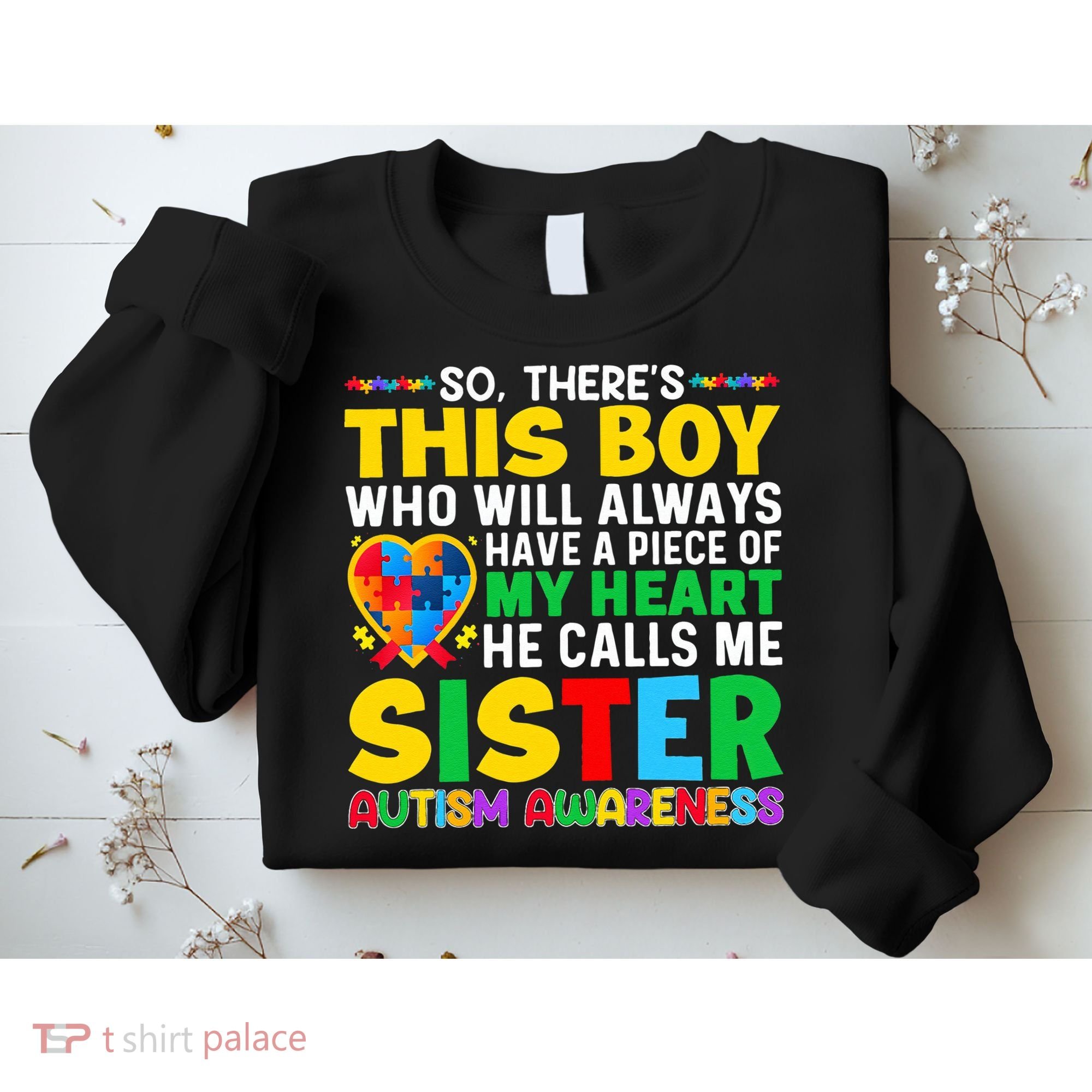 Autism Awareness Support Autistic Brother By Sister Sweatshirt