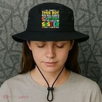 Autism Awareness Support Autistic Brother By Sister Bucket Hat thumb 3