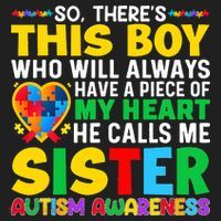 Autism Awareness Support Autistic Brother By Sister Beanie thumb 2