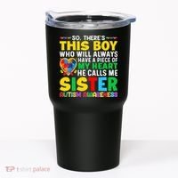 Autism Awareness Support Autistic Brother By Sister Tumbler thumb 0