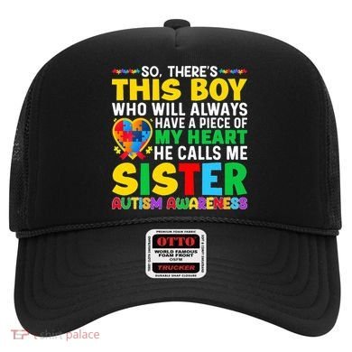 Autism Awareness Support Autistic Brother By Sister Hat