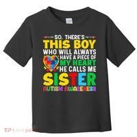 Autism Awareness Support Autistic Brother By Sister Toddler T-Shirt thumb 0