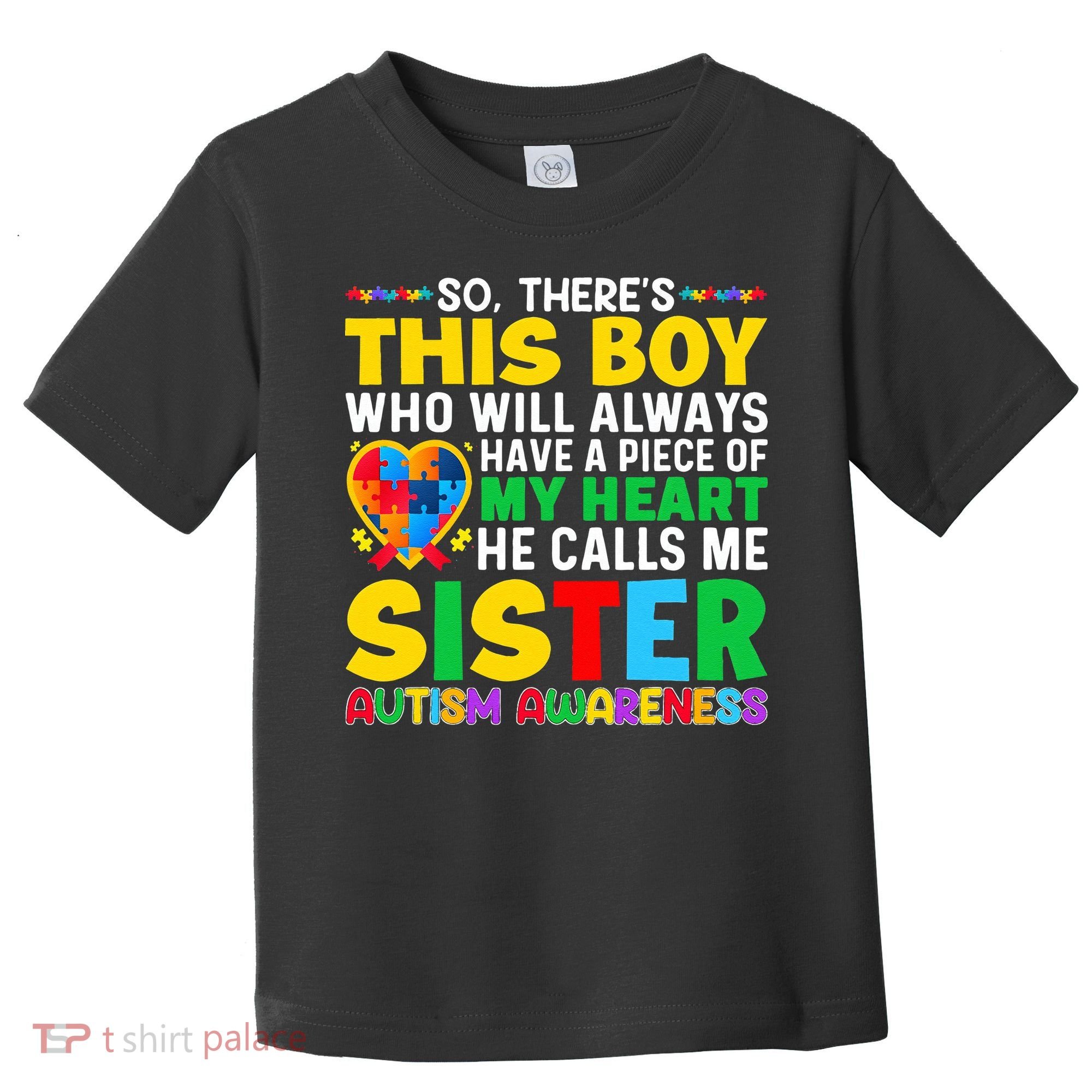 Autism Awareness Support Autistic Brother By Sister Toddler T-Shirt