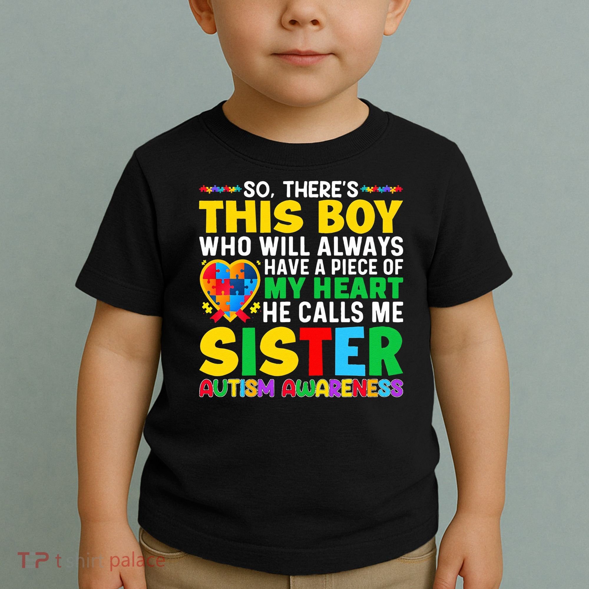 Autism Awareness Support Autistic Brother By Sister Toddler T-Shirt