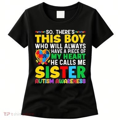 Autism Awareness Support Autistic Brother By Sister Women's T-Shirt