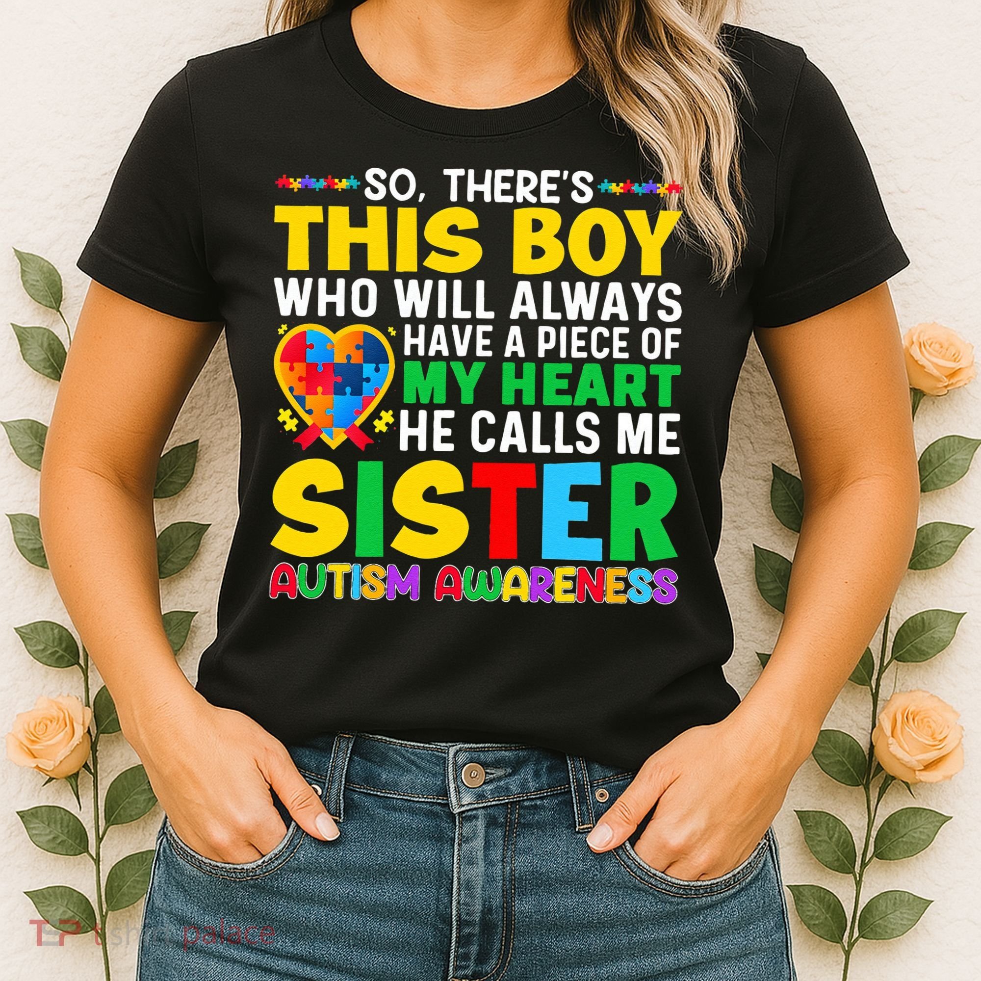 Autism Awareness Support Autistic Brother By Sister Women's T-Shirt