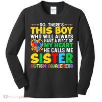 Autism Awareness Support Autistic Brother By Sister Kids Long Sleeve Shirt thumb 0