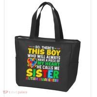 Autism Awareness Support Autistic Brother By Sister Tote Bag thumb 3