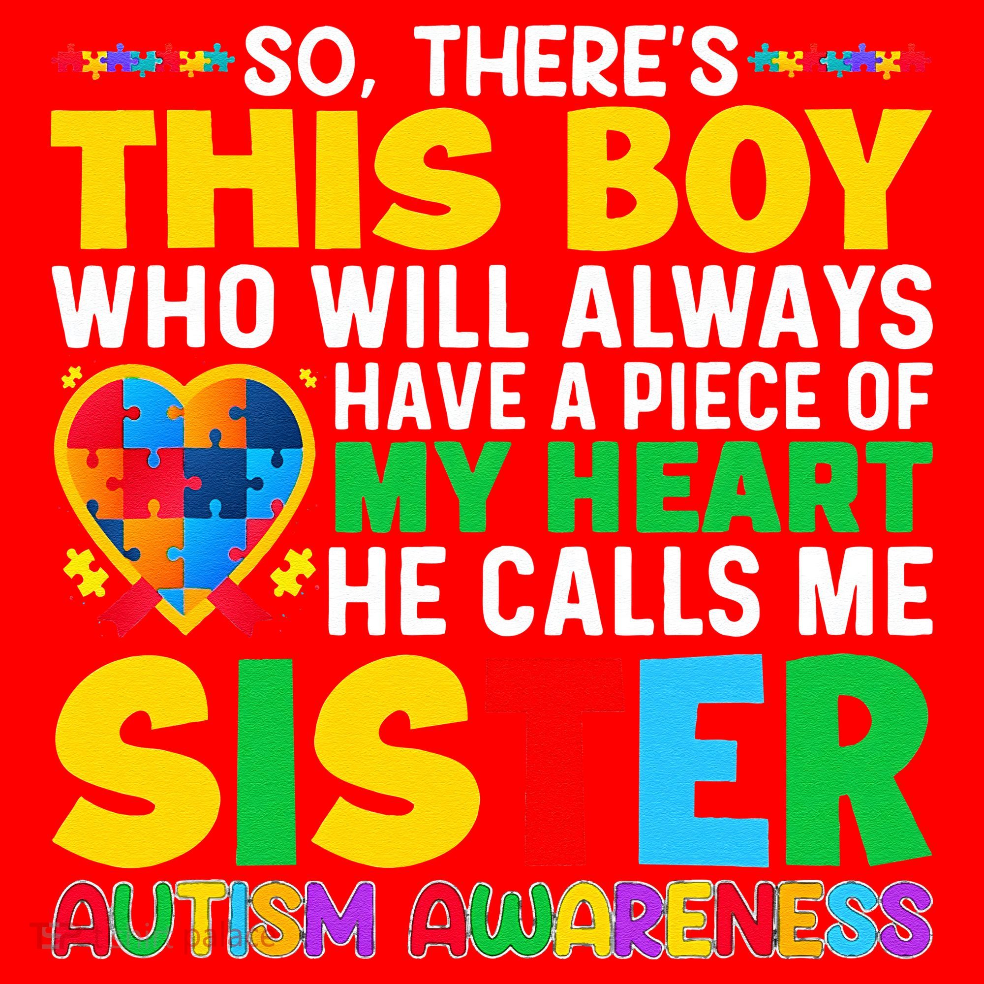 Autism Awareness Support Autistic Brother By Sister Santa Hat