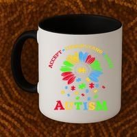 Autism Awareness Sunflower Puzzle Accept Understand Love Coffee Mug thumb 2