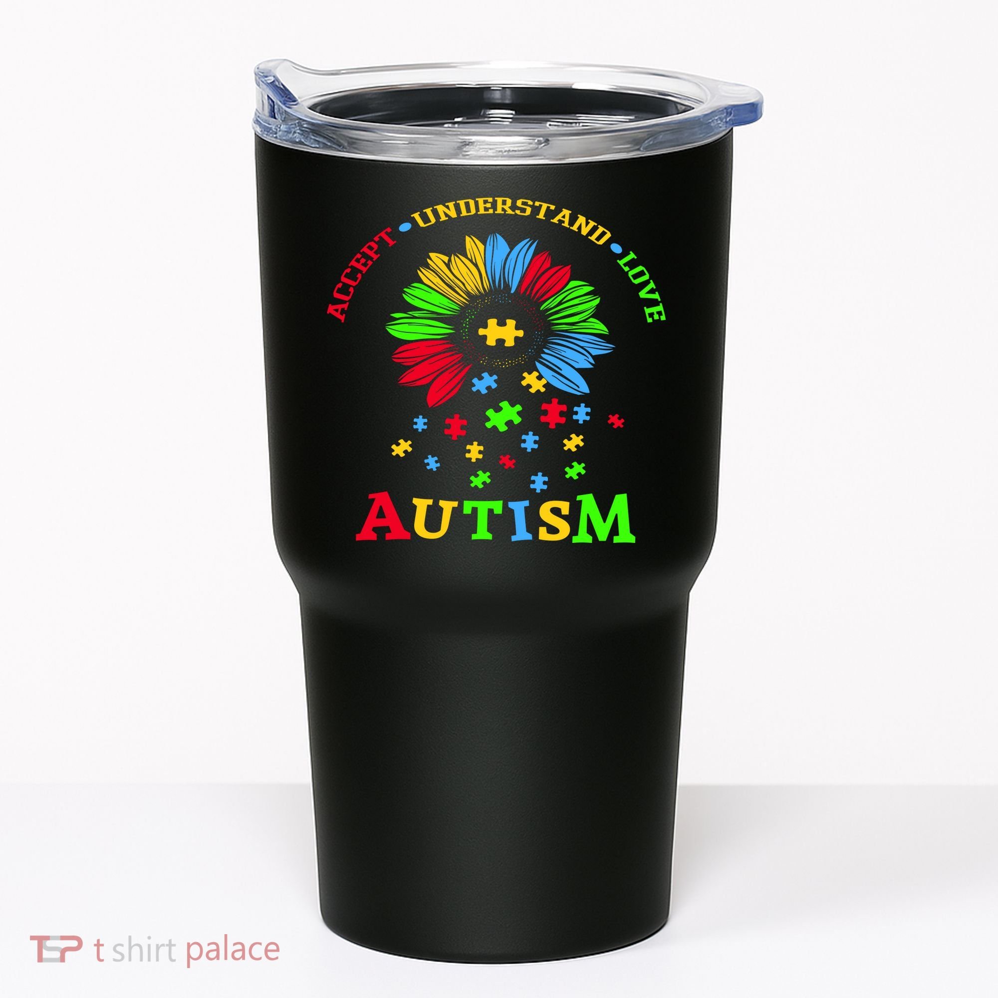 Autism Awareness Sunflower Puzzle Accept Understand Love Tumbler