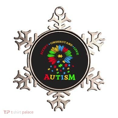 Autism Awareness Sunflower Puzzle Accept Understand Love Ornament