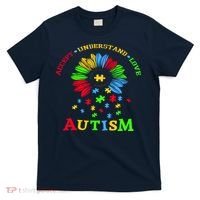 Autism Awareness Sunflower Puzzle Accept Understand Love T-Shirt thumb 0