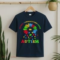 Autism Awareness Sunflower Puzzle Accept Understand Love T-Shirt thumb 2