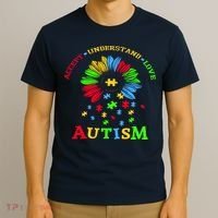 Autism Awareness Sunflower Puzzle Accept Understand Love T-Shirt thumb 3