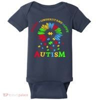 Autism Awareness Sunflower Puzzle Accept Understand Love Baby Bodysuit thumb 0