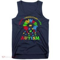 Autism Awareness Sunflower Puzzle Accept Understand Love Tank Top thumb 0