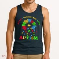 Autism Awareness Sunflower Puzzle Accept Understand Love Tank Top thumb 3