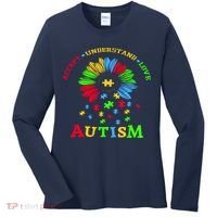 Autism Awareness Sunflower Puzzle Accept Understand Love Women's Long Sleeve Shirt thumb 0