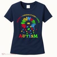 Autism Awareness Sunflower Puzzle Accept Understand Love Women's T-Shirt thumb 0