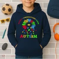 Autism Awareness Sunflower Puzzle Accept Understand Love Kids Hoodie thumb 2
