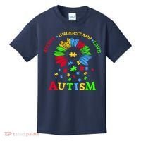 Autism Awareness Sunflower Puzzle Accept Understand Love Kids T-Shirt thumb 0