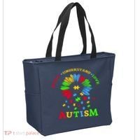 Autism Awareness Sunflower Puzzle Accept Understand Love Tote Bag thumb 2