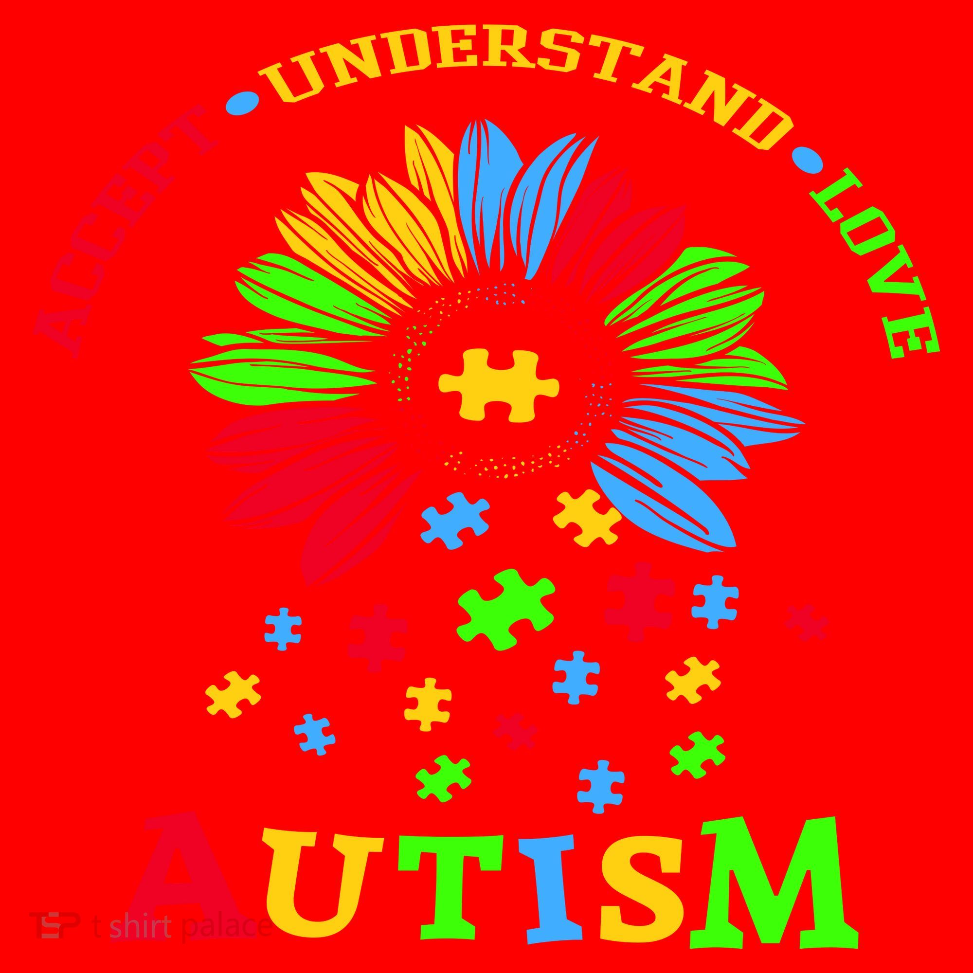 Autism Awareness Sunflower Puzzle Accept Understand Love Santa Hat