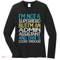Admin Assistant Superhero Administrative Assistant Women's Long Sleeve Shirt thumb 0