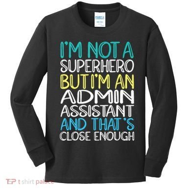 Admin Assistant Superhero Administrative Assistant Kids Long Sleeve Shirt