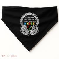 Autism Awareness Seeing The World From A Different Angle Gift USA-Made Doggie Bandana thumb 0