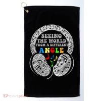 Autism Awareness Seeing The World From A Different Angle Gift Golf Towel thumb 0