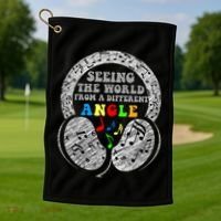 Autism Awareness Seeing The World From A Different Angle Gift Golf Towel thumb 1