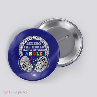 Autism Awareness Seeing The World From A Different Angle Gift Button
