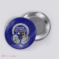 Autism Awareness Seeing The World From A Different Angle Gift Button thumb 0